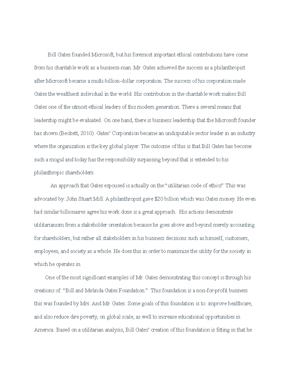 essay on bill gates in english