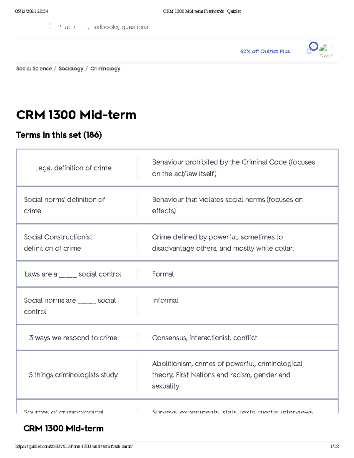 CRM 1300 Mid-term Flashcards Quizlet - CYBER WEEK DEAL - 60% Off ...