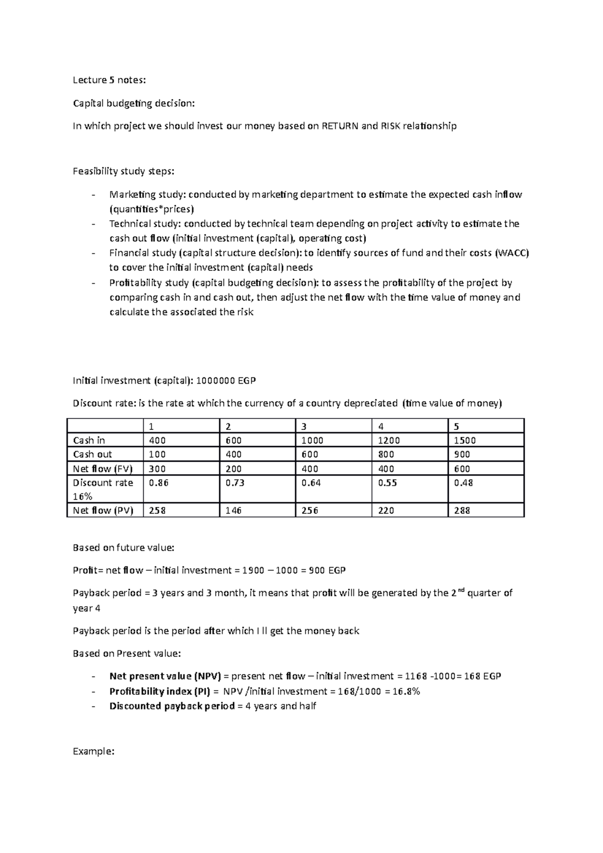 Lec6 notes - Lecture 5 notes: Capital budgeting decision: In which ...