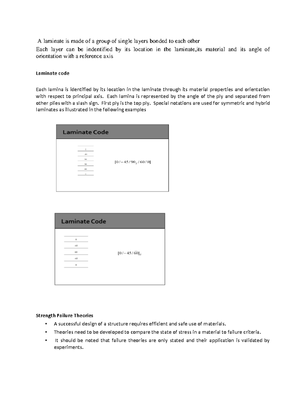 Laminate code Prof. Supriya A laminate is made of a group of single