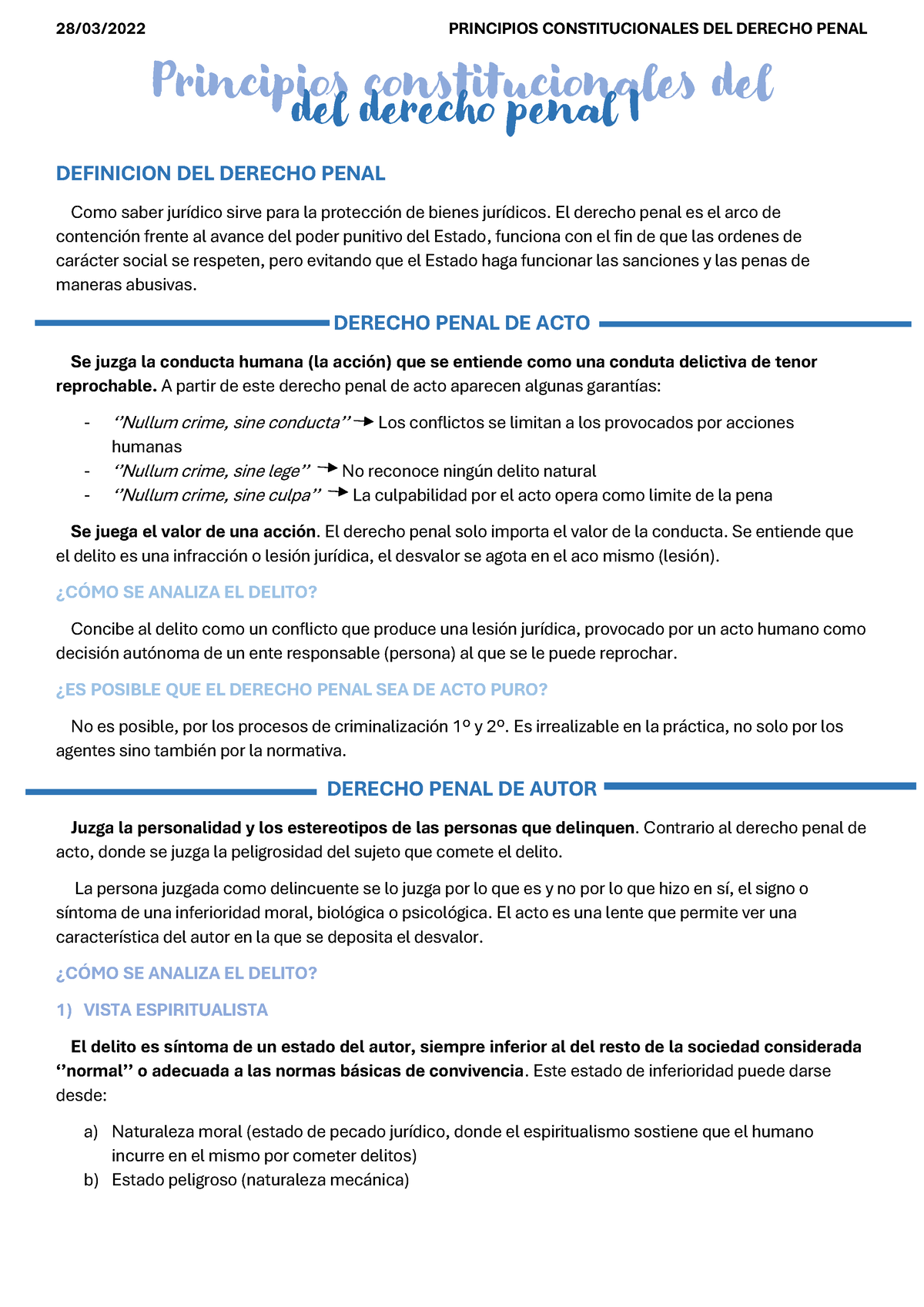 Clase 4- Principios Constitucionales Del Derecho Penal I - DEFINICION ...