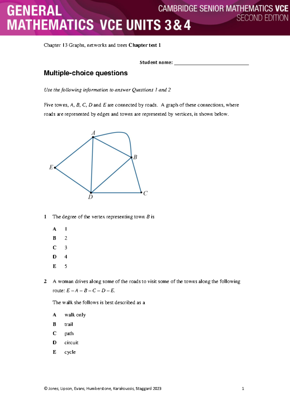 Chapter 13 test 1 - Math prac test - Student name ...