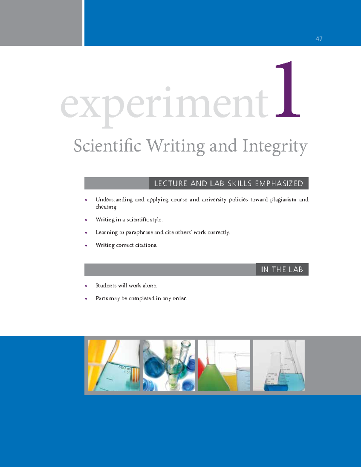 Ex1 Lab Manual - 47 experiment 1 LECTURE AND LAB SKILLS EMPHASIZED ...