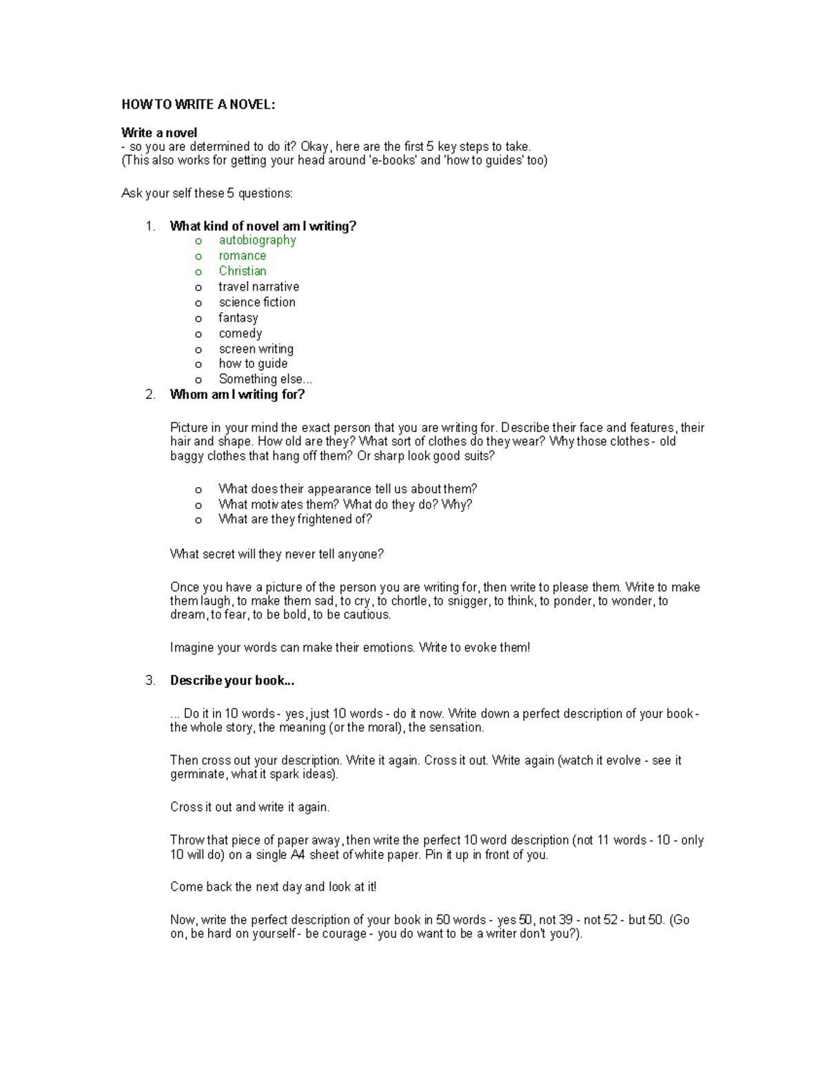 HOW TO Write A Novel - DONE - HOW TO WRITE A NOVEL: Write a novel - so ...