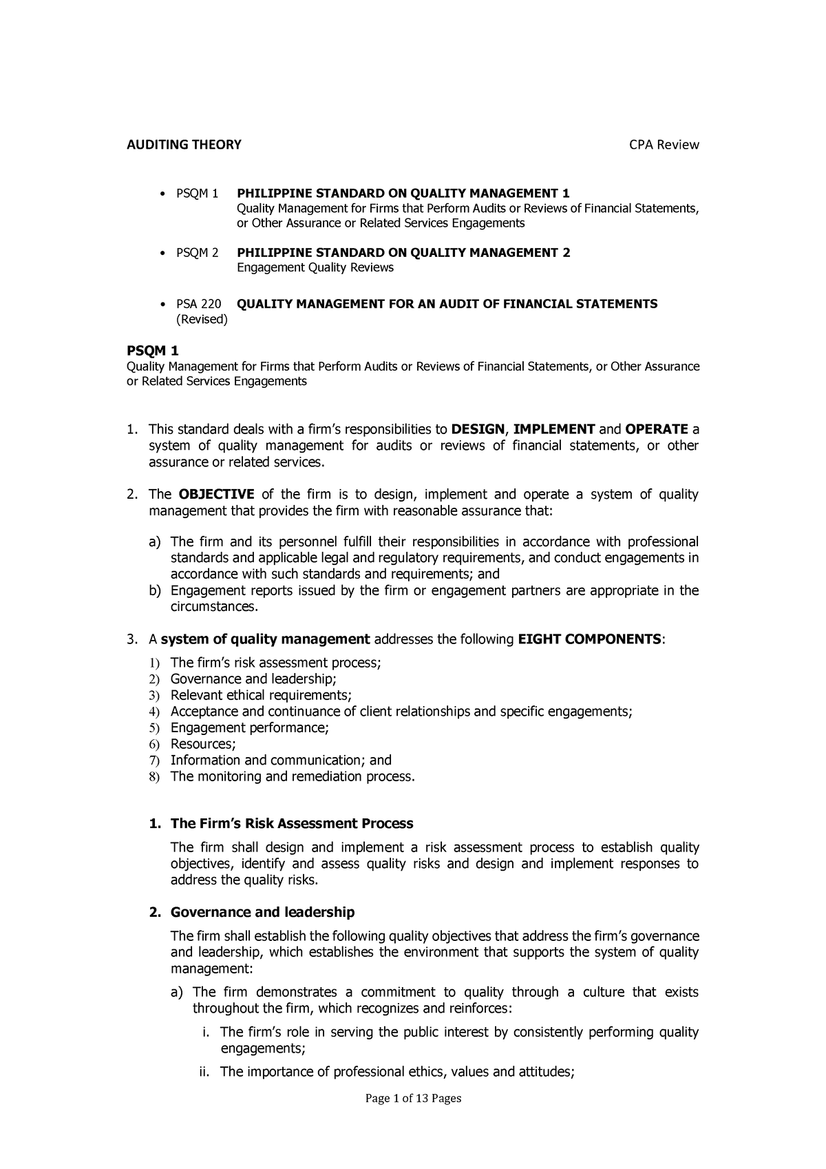 AT-9202-Discussion - CPAR Batch 92 Auditing Theory 02 - CPA REVIEW ...