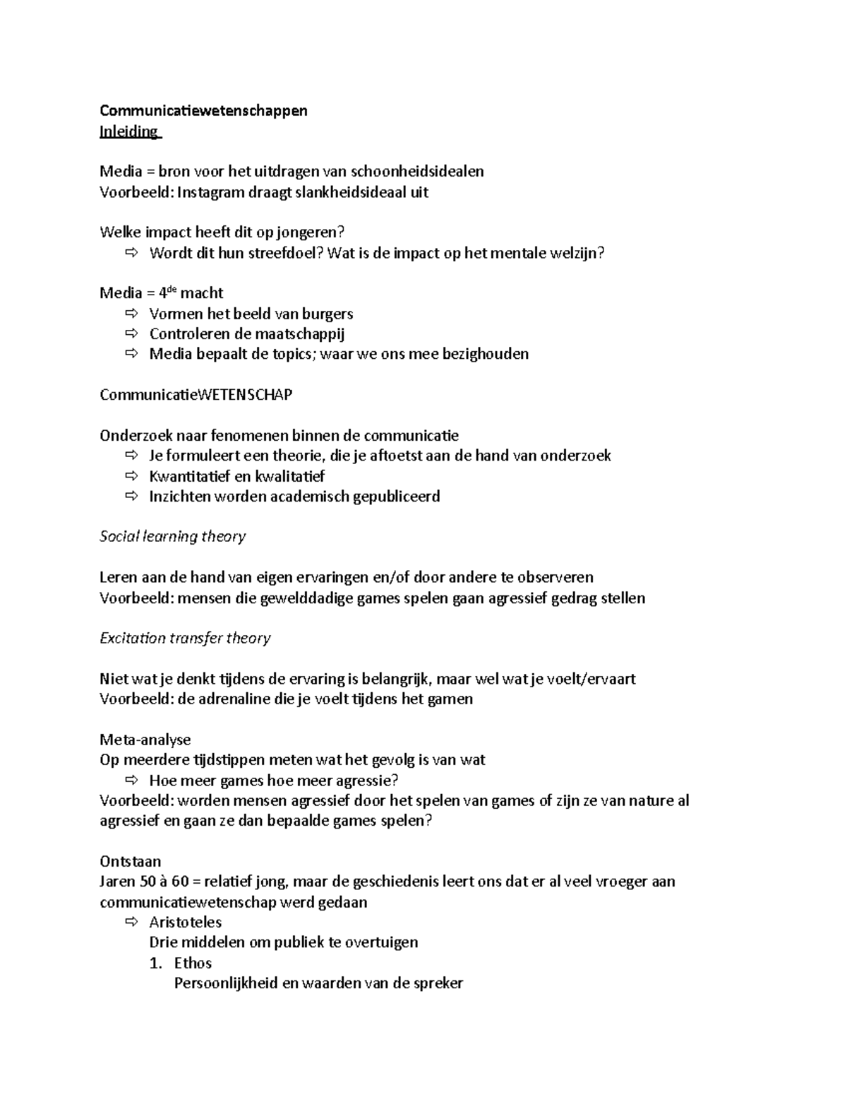 Communicatiewetenschap - College 1 - Communicatiewetenschappen ...