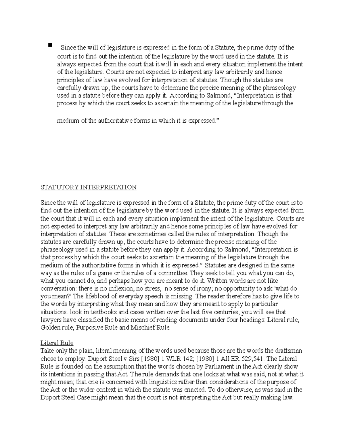 Statutory Interpretation in Malaysia Criminal law Studocu