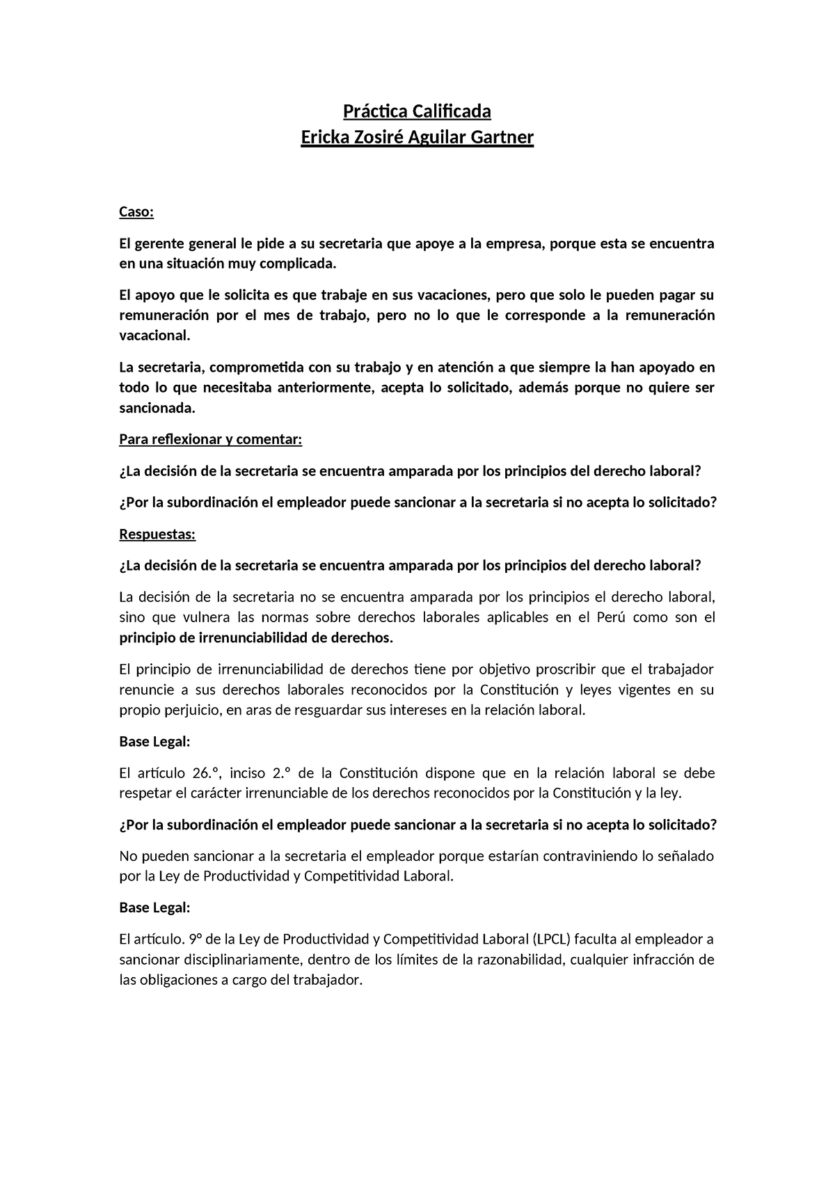 Contrato De Comercio Exterior Práctica Calificada Ericka Zosiré Aguilar Gartner Caso El 8310