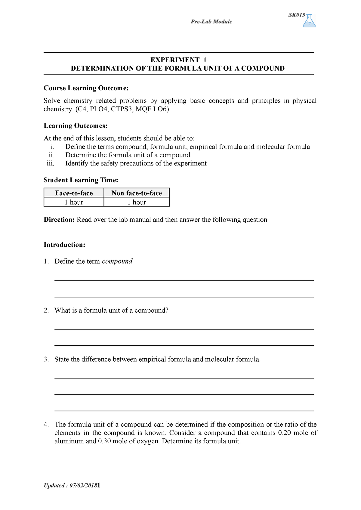 chemistry-sk015-pre-lab-module-experiment-1-determination-of-the