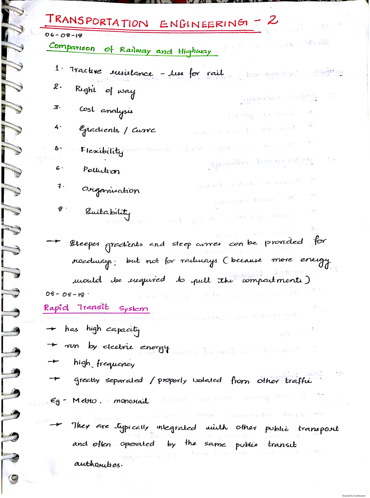 CE407 Transportation engineering ll, mod 1&2, note 1 - Studocu