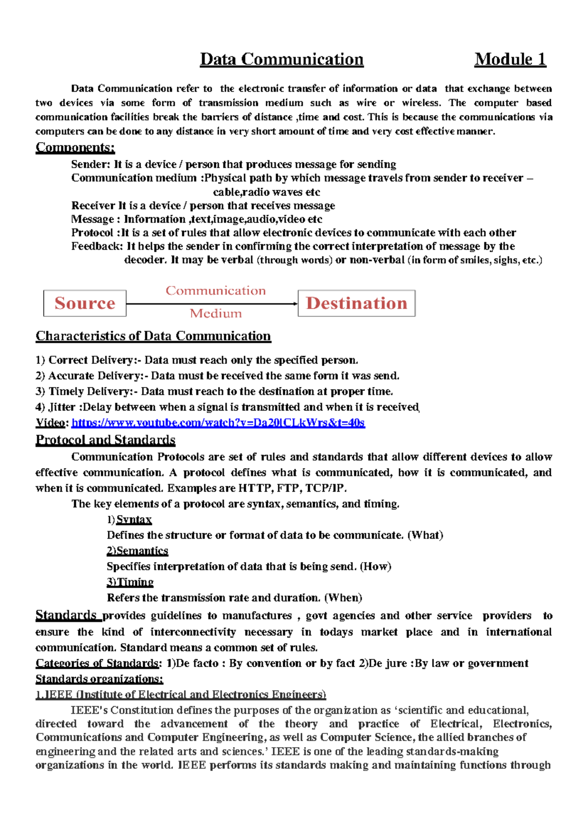 Data Communication. Data transmission and data reception Data