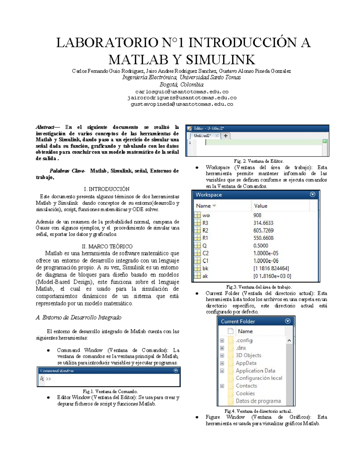 INTRODUCCIÓN A MATLAB Y SIMULINK LAB 1 LABORATORIO N°1 INTRODUCCIÓN A