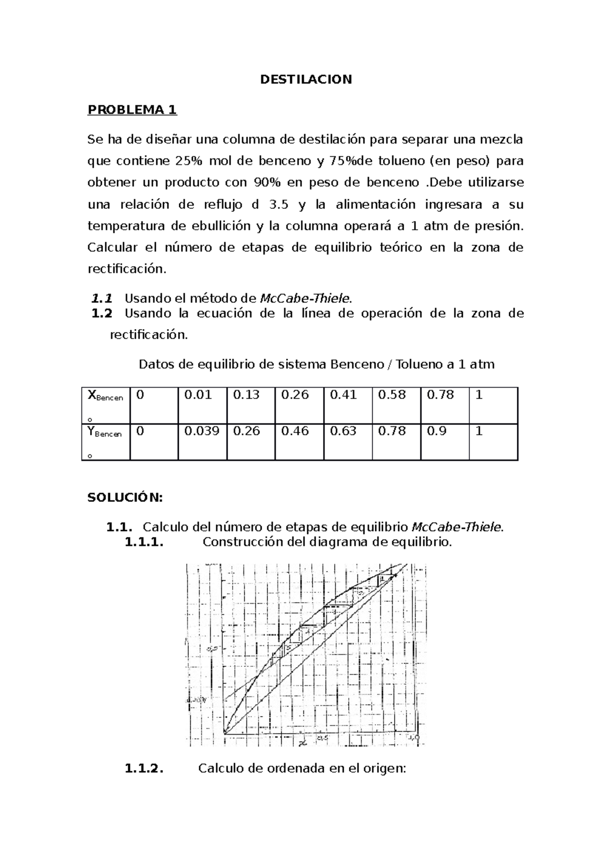 Ejercicios D - Ejercicio Destilación - DESTILACION PROBLEMA 1 Se Ha De ...