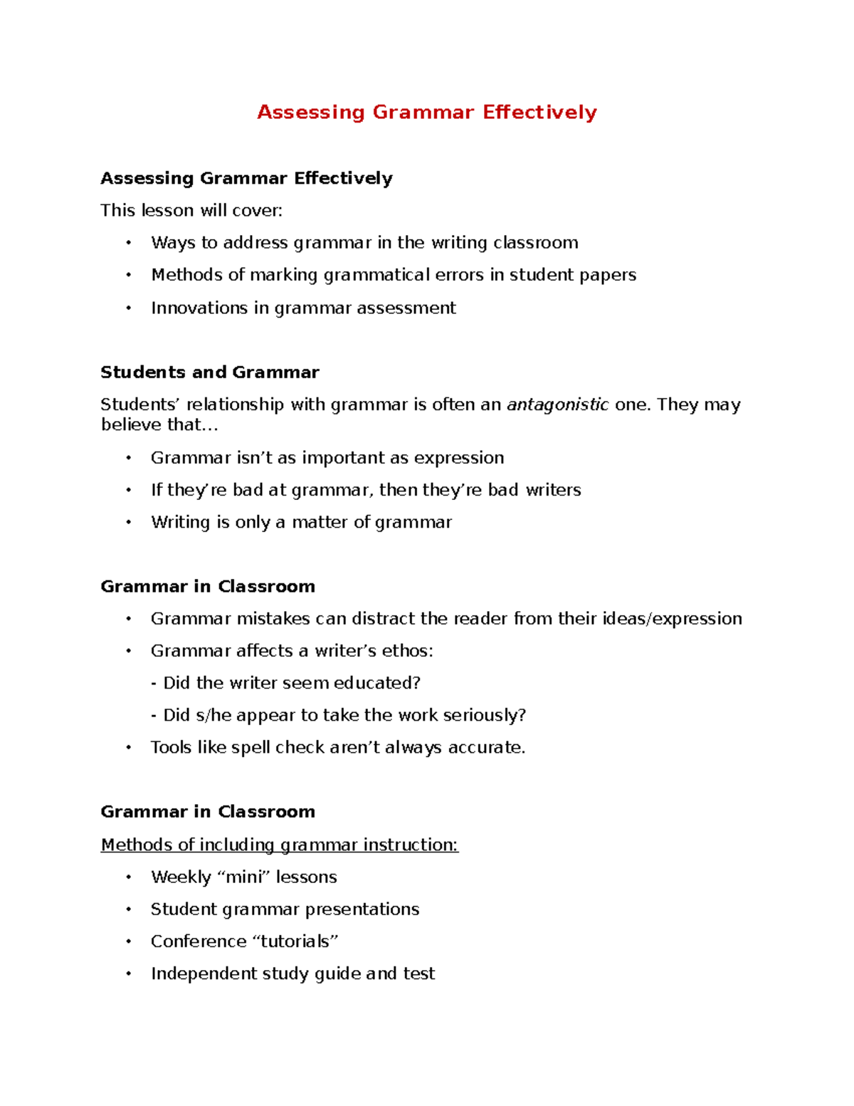 SEE2209 Teaching And Assessment Of Grammar-Assessing Grammar ...