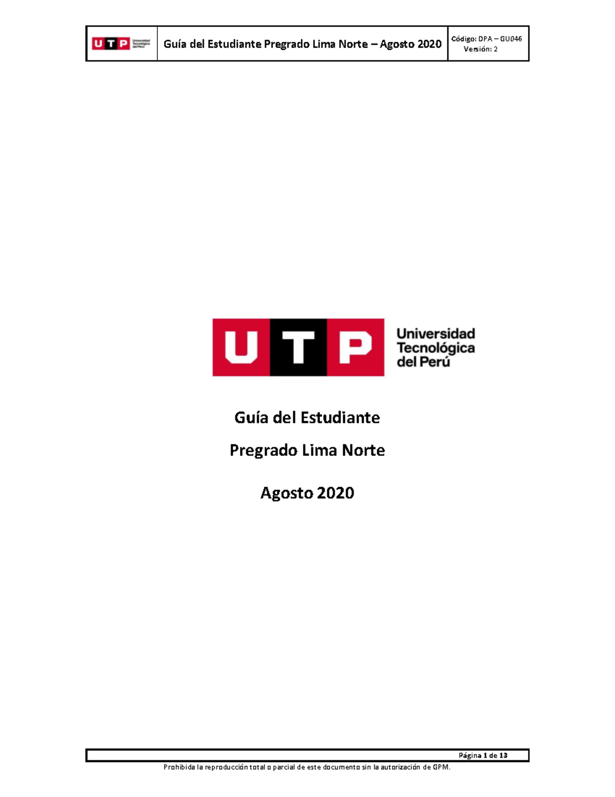 DPA - GU046 Guía del Estudiante Pregrado Lima Norte - Agosto 20202 ...