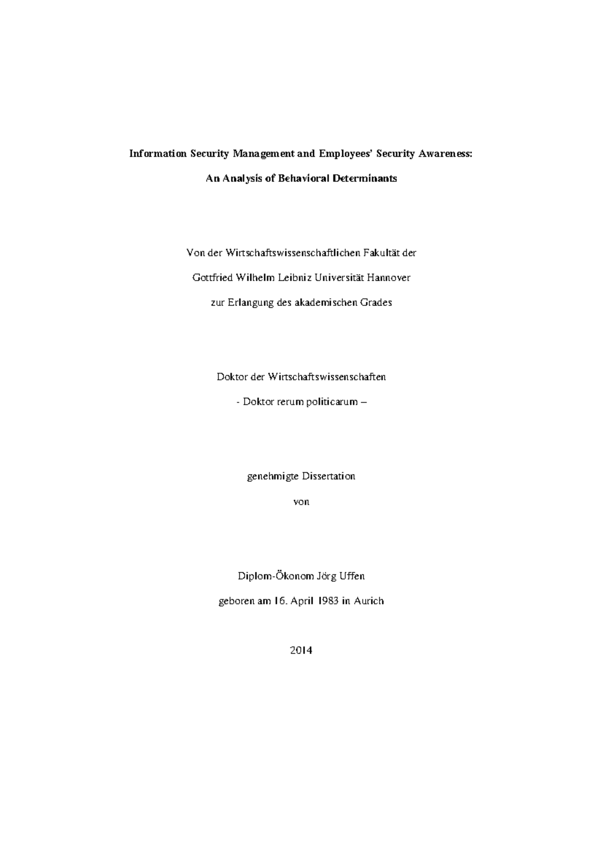 User access man rch paper - Information Security Management and ...
