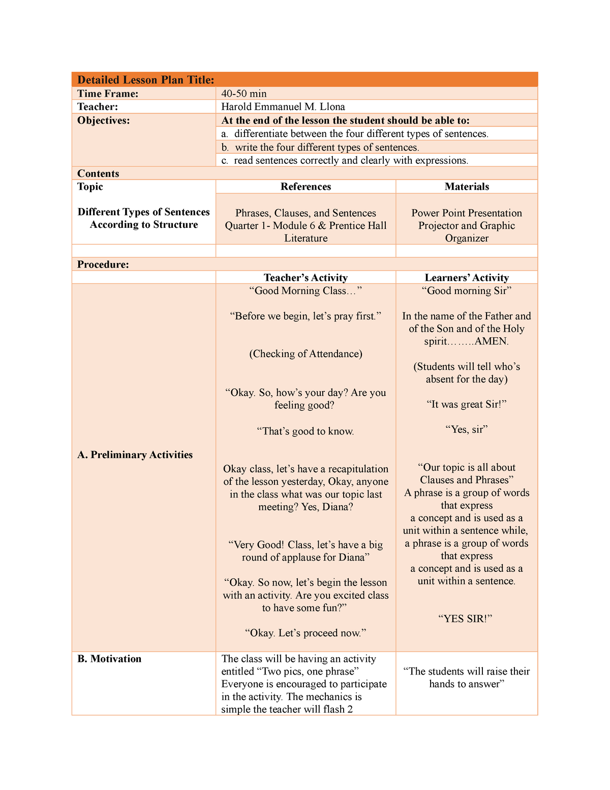 Detailed Lesson Plan- Llona, Harold Emmanuel M. BSEd-English 3B ...