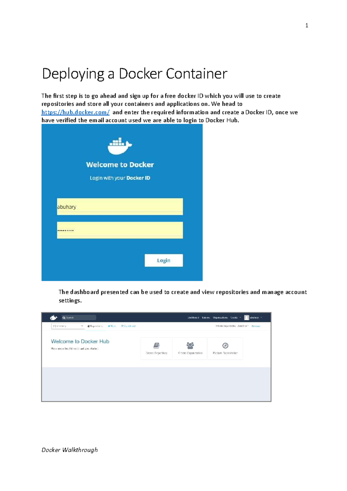 Docker walkthrough - Docker Walkthrough Deploying a Docker Container ...