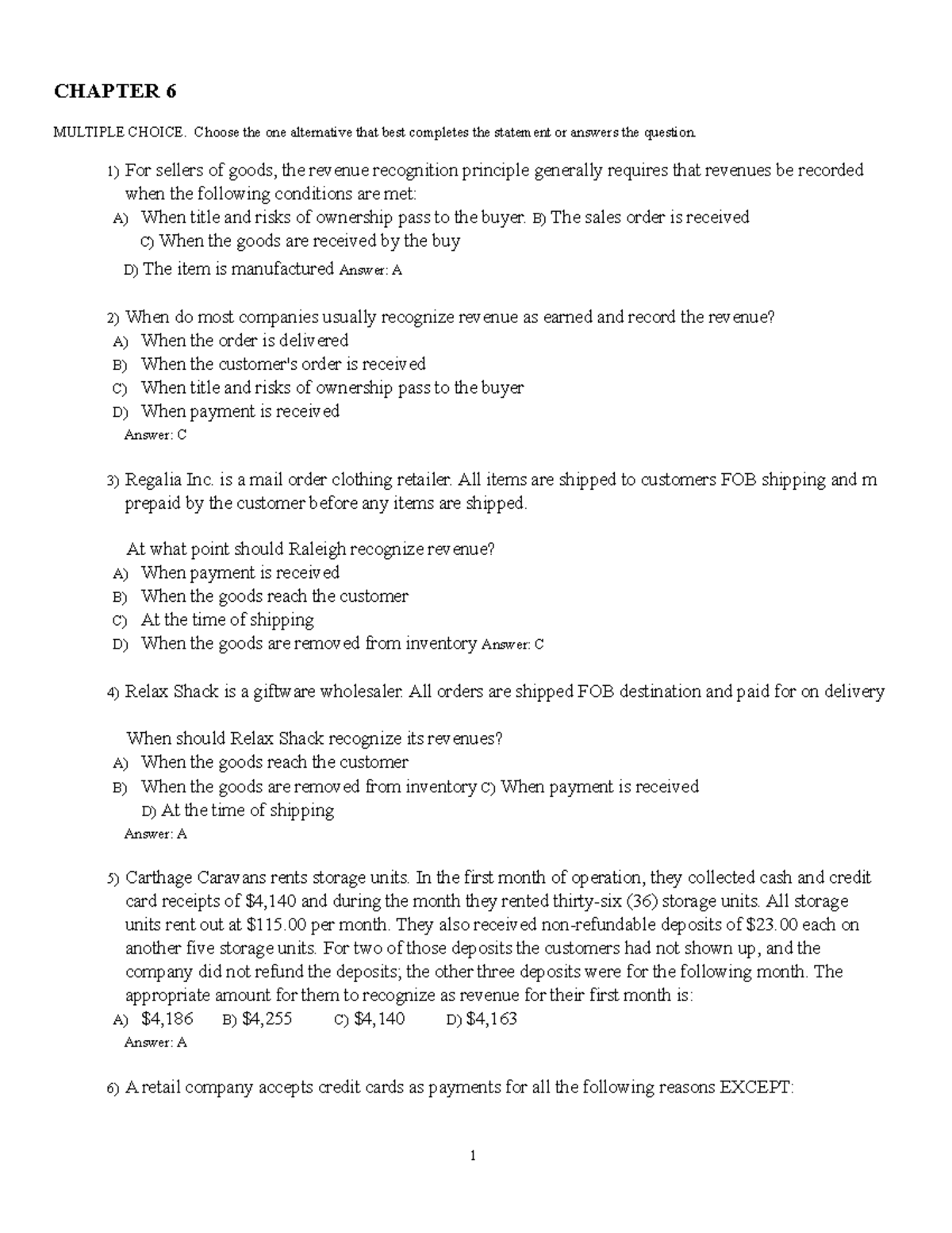 Revenue Recognition Principles and Credit Card Sales Studocu