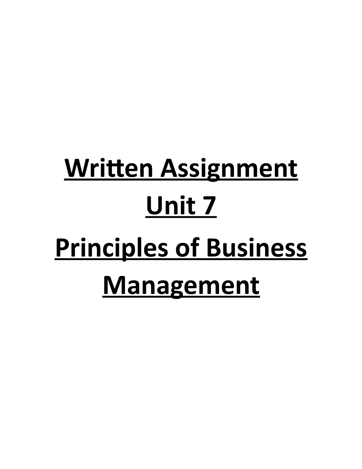 business assignment 1 unit 1