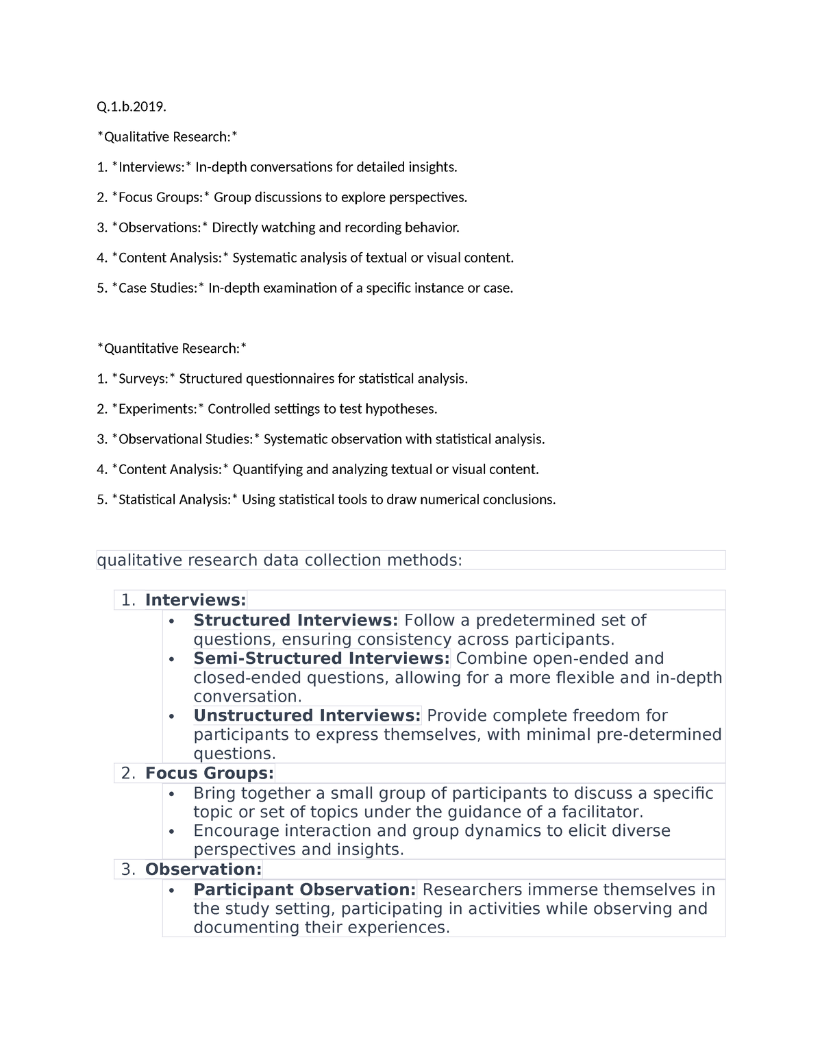 Consumer B.2019 AND 2021 - Q.1.b. Qualitative Research: 1. Interviews ...