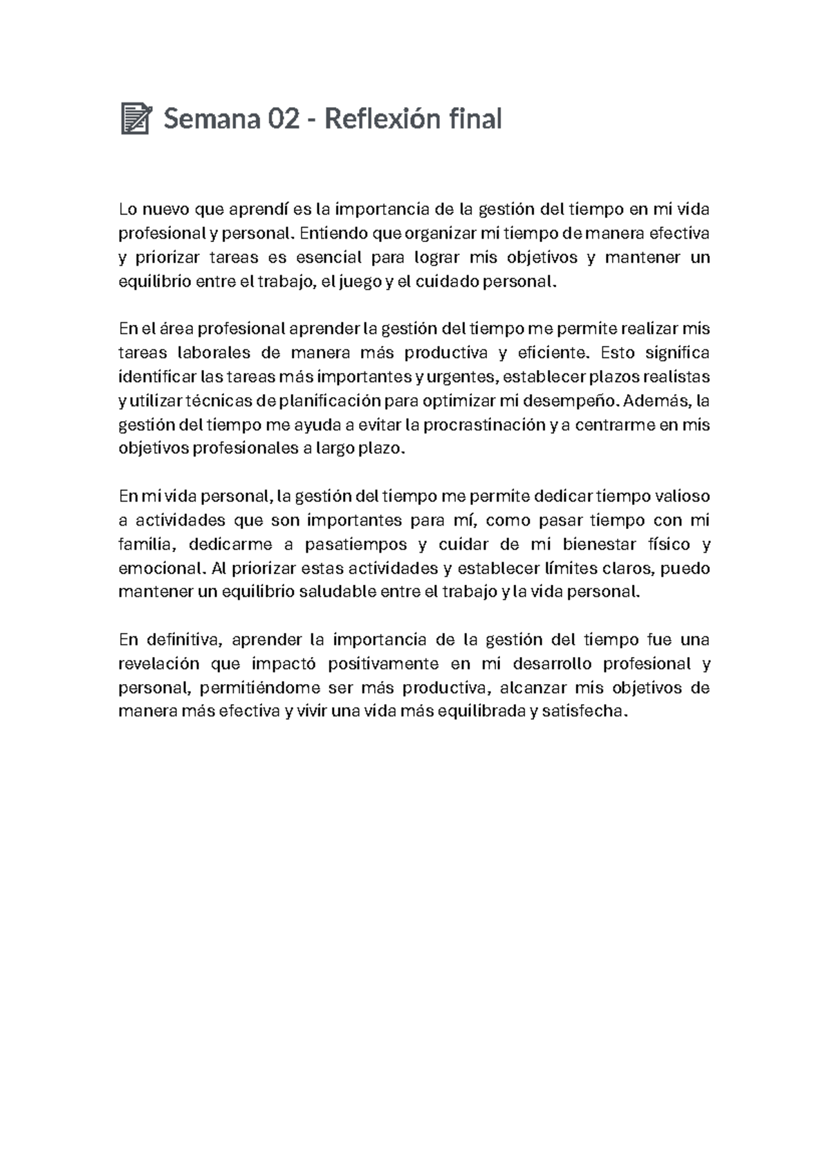 Reflexion etica - 📝 Semana 02 - Reflexión final Lo nuevo que aprendí es ...