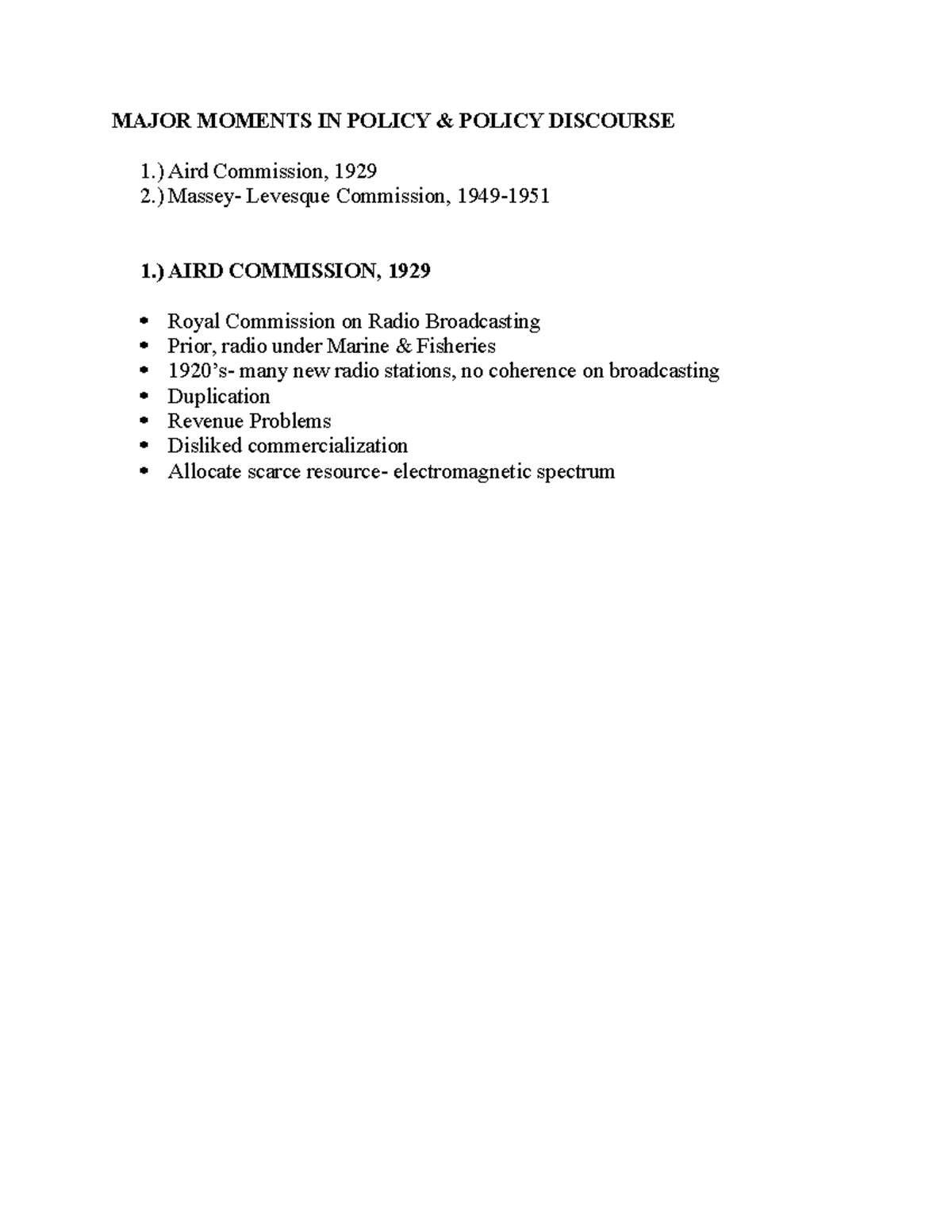 Major Moments in Policy and Policy Disclosure - MAJOR MOMENTS IN POLICY ...