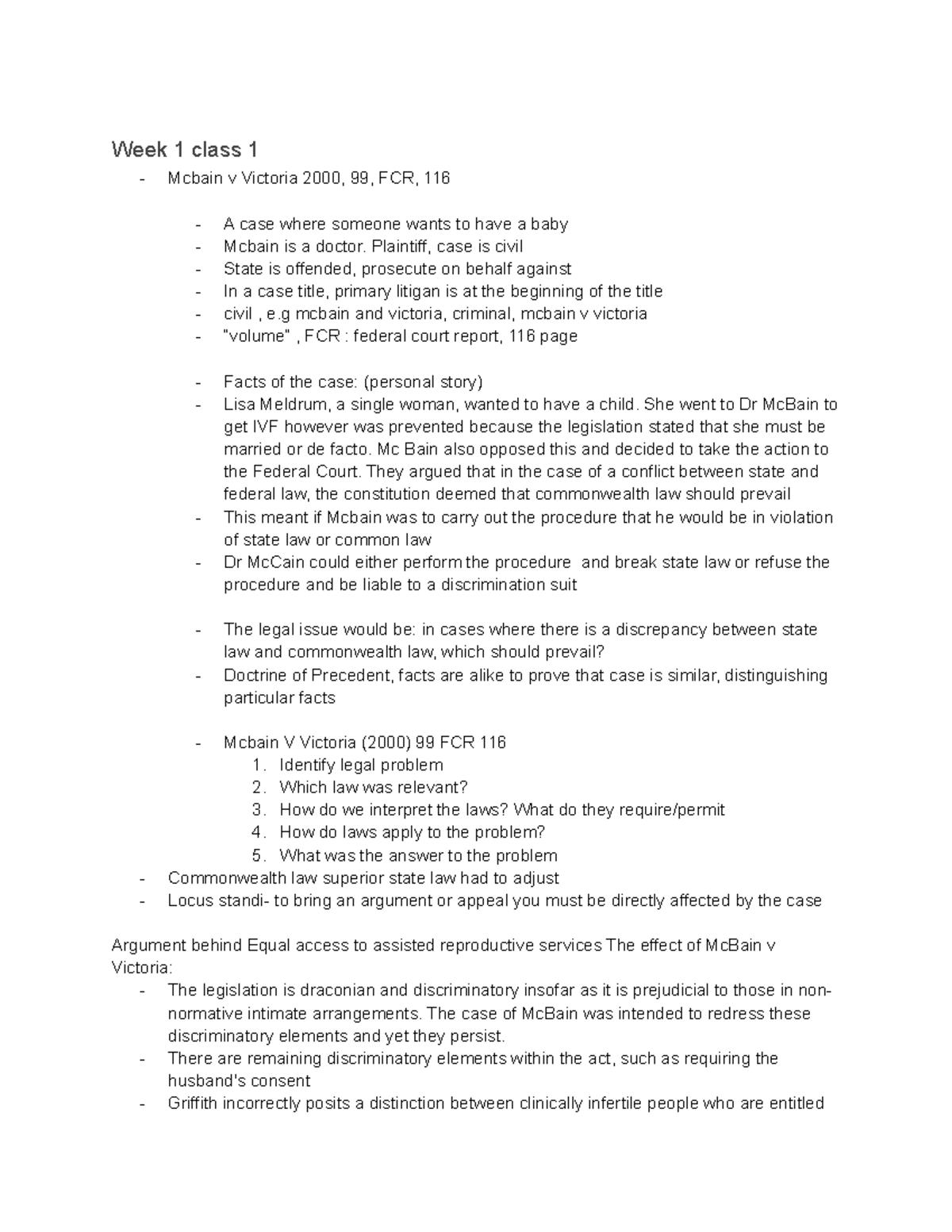 Foundations of Law notes University of technology Sydney - Week 1 class ...