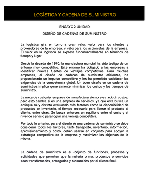 MAPA Conceptual Topicos - Logística y Cadena de Suministro - Studocu