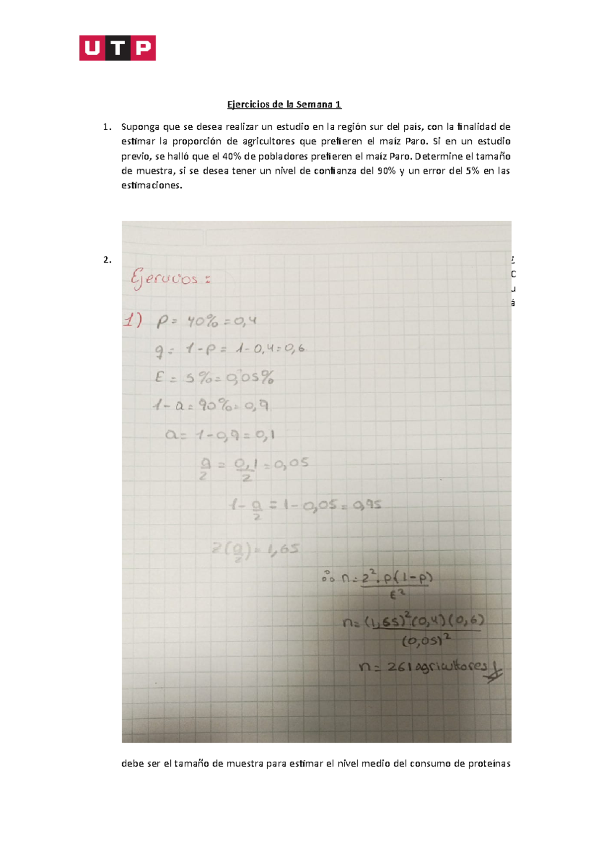 Semana 1 Tarea 01 Josue Merino - Ejercicios de la Semana 1 Suponga que ...