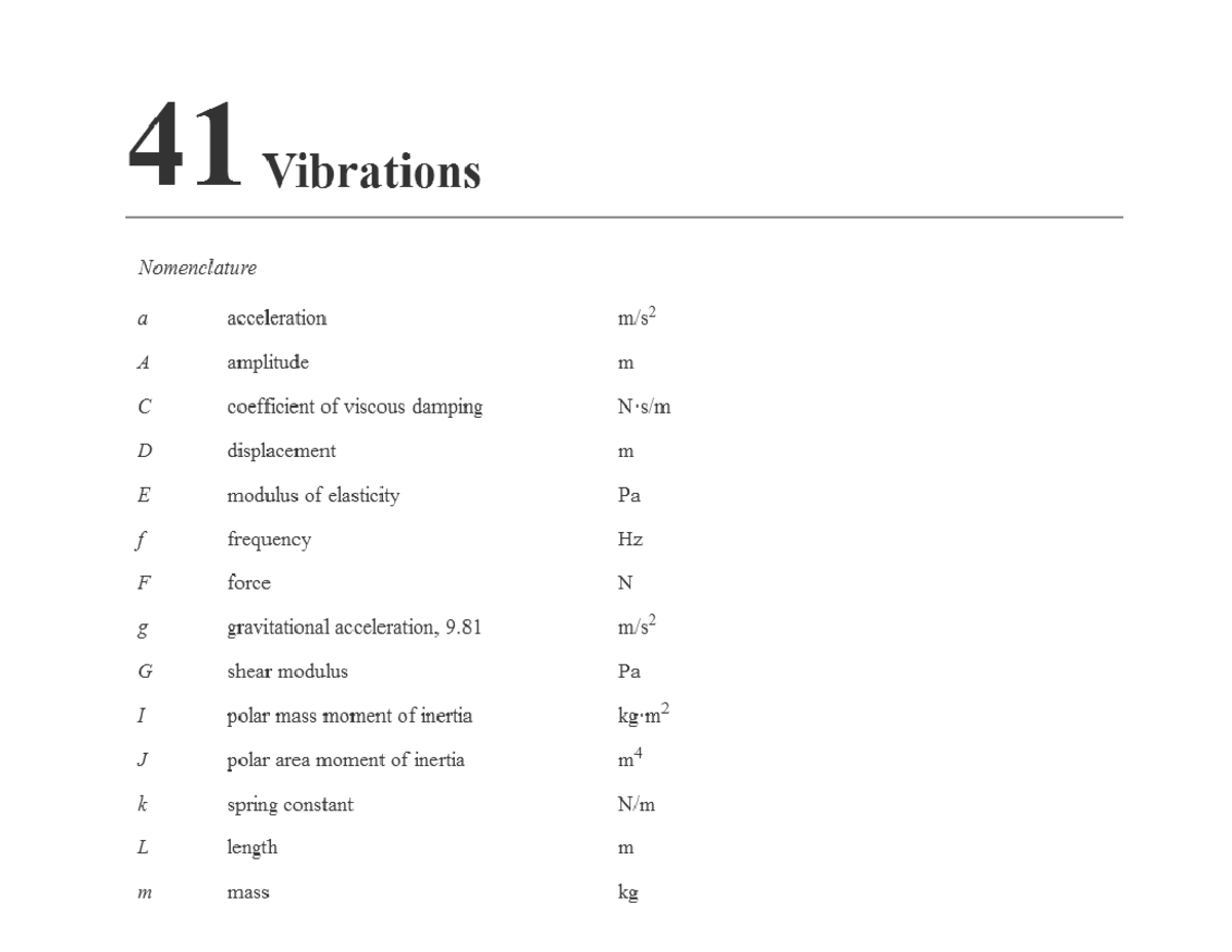 Chapter 41 Vibrations Mechanics of materials Studocu