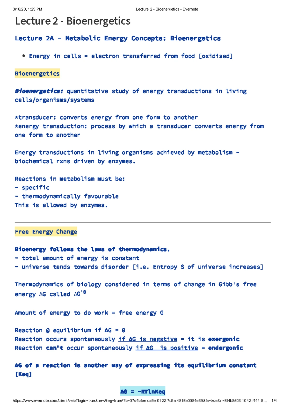 Lecture 9 - Regulation of Metabolic Pathways - Evernote - Lecture 9 ...