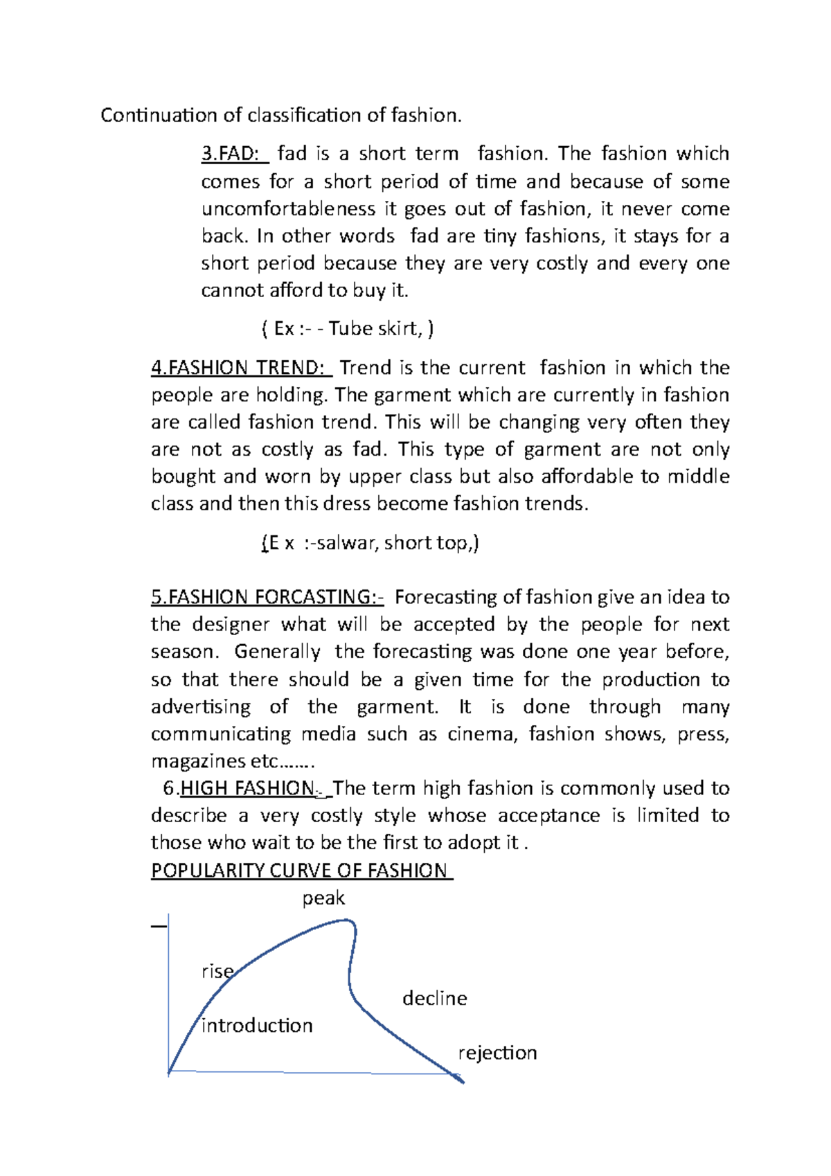 continuation of classification of fashion - 3: fad is a short term ...