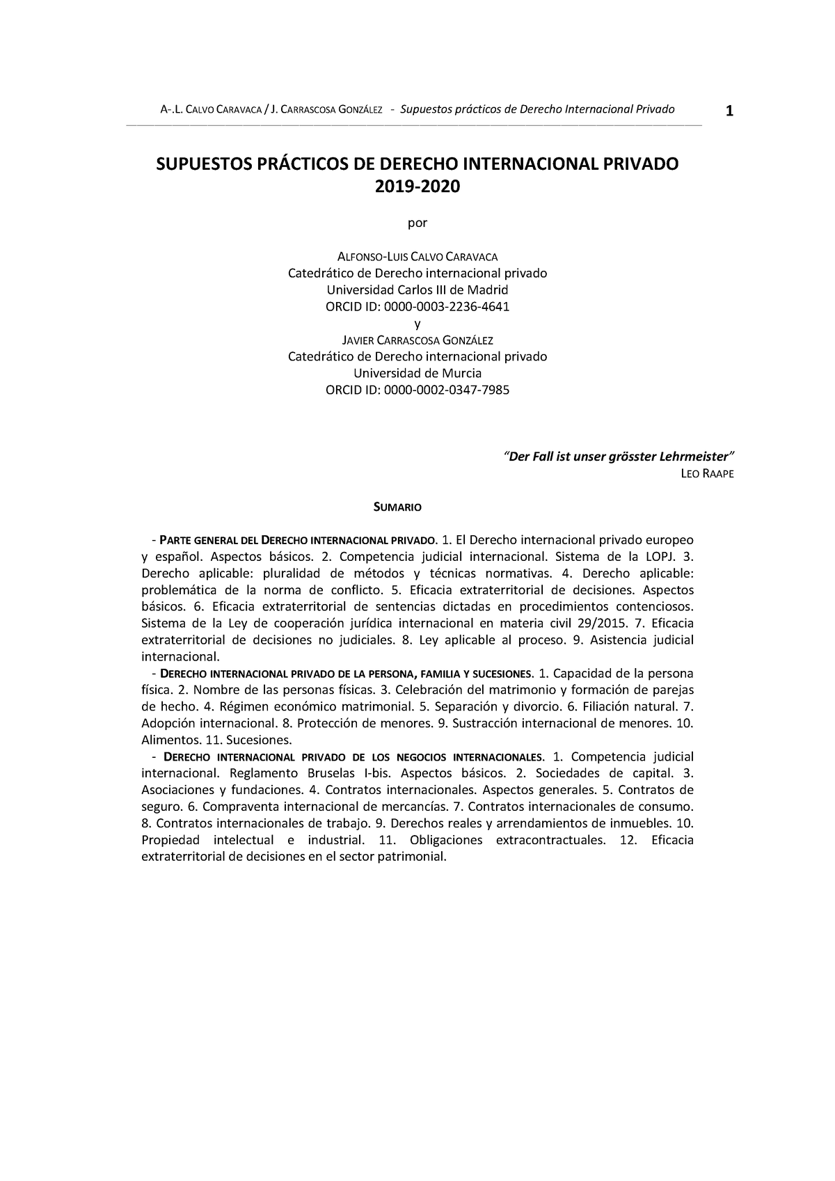 Casos Prácticos Derecho Internacional Privado No Resueltos - 1 ...