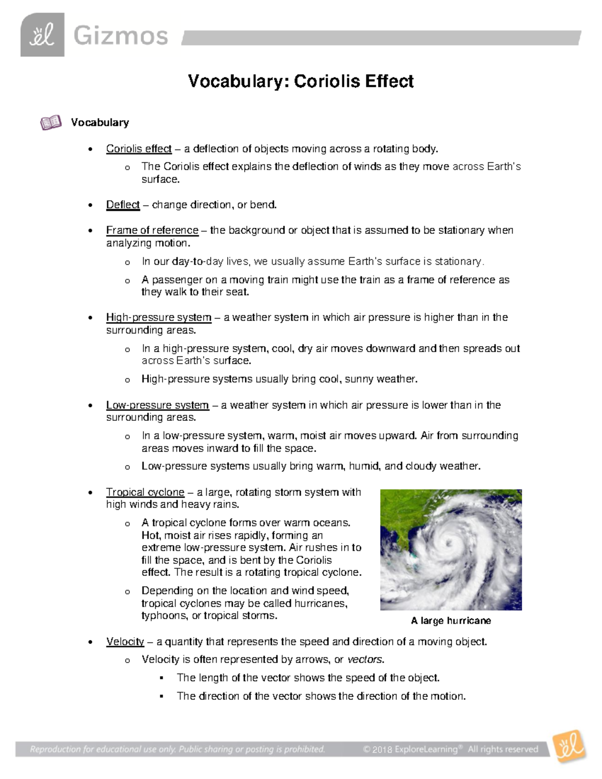 Coriolis Effect Vocab - gvcfcfvfv v v v - 2018 Vocabulary: Coriolis ...