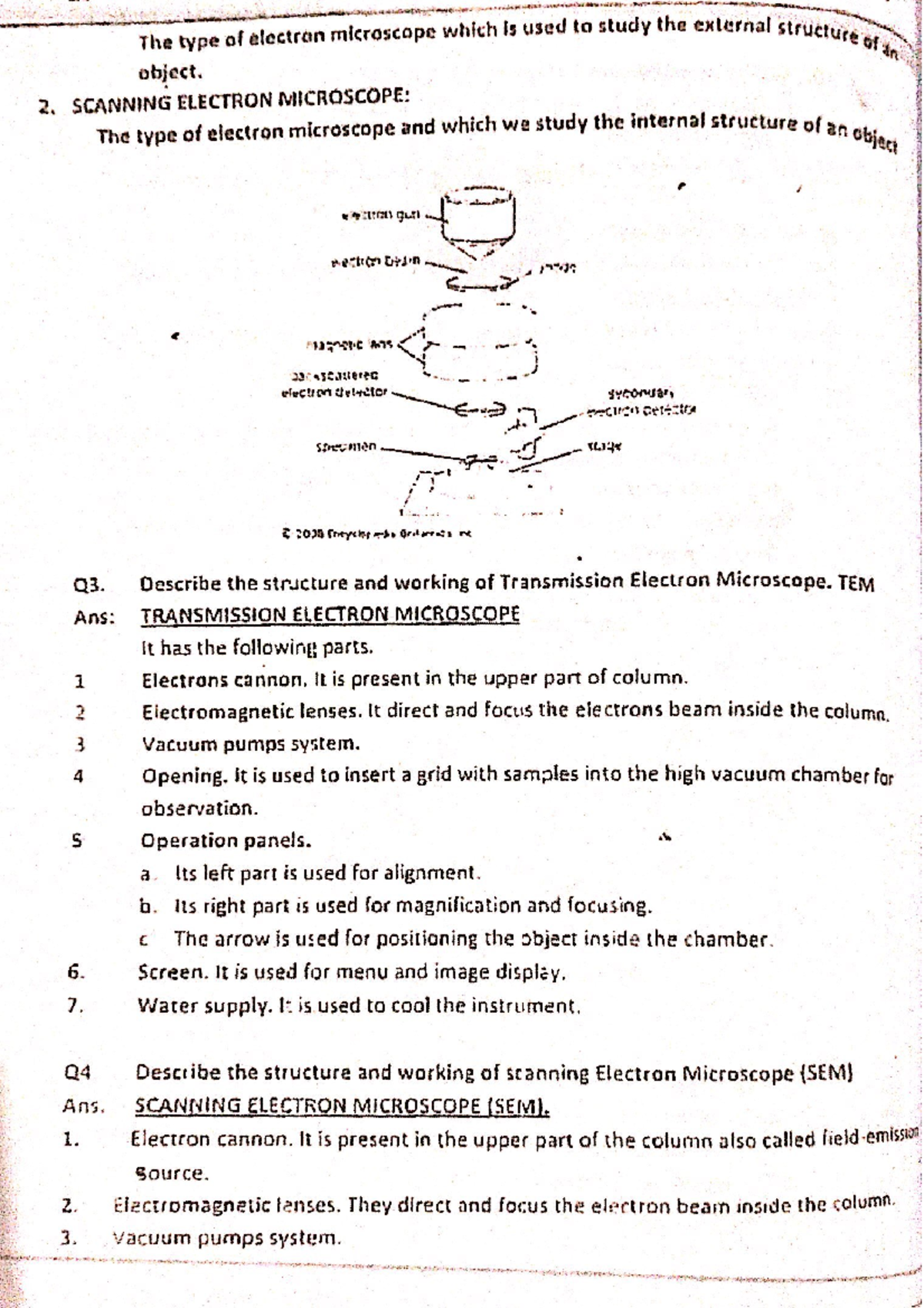transmission of electron microscope and working - Biology - Studocu