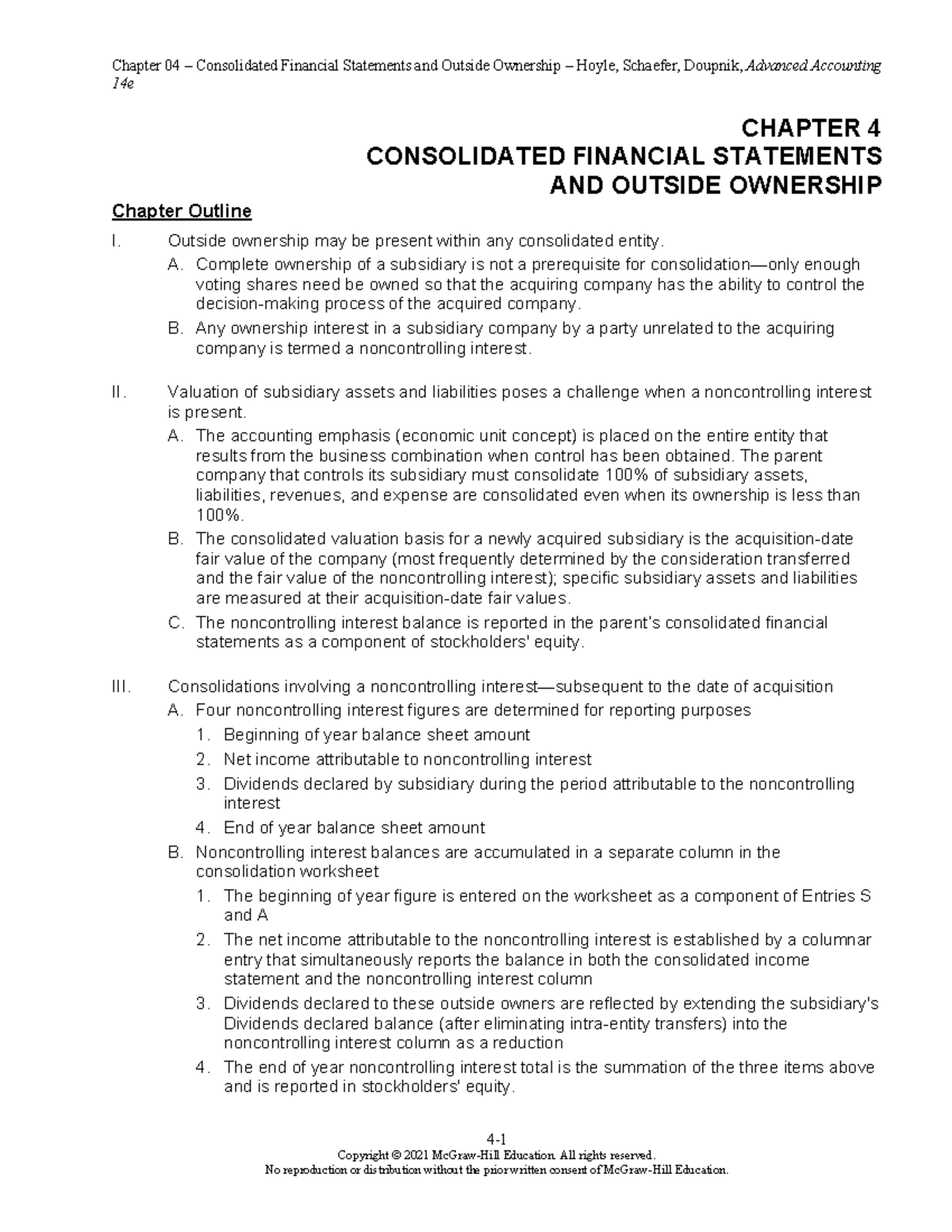 Hoyle 14e chapter 04 imsm - Chapter 04 – Consolidated Financial ...