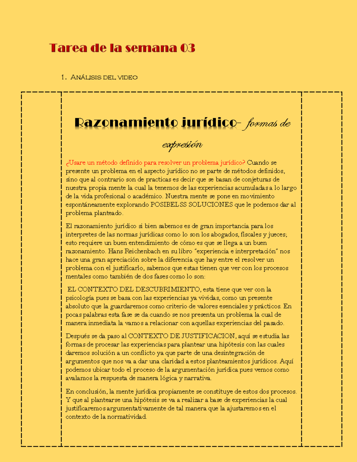 Tarea Semana 03- Razonamiento Juridico - An·lisis Del Video ...