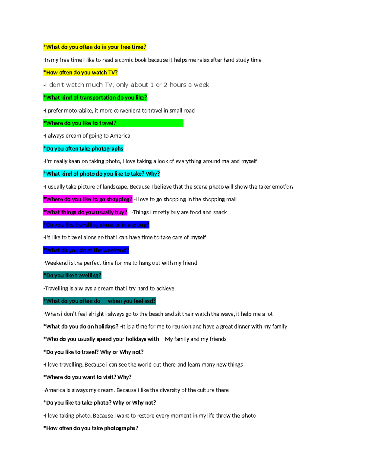 Bai-speaking (Auto Recovered) - *What do you often do in your free time ...