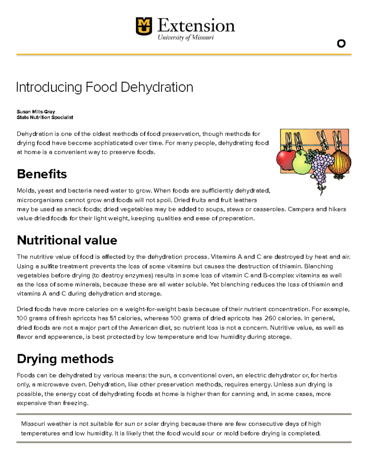Introduction to dehydration - Introducing Food Dehydration Susan Mills ...