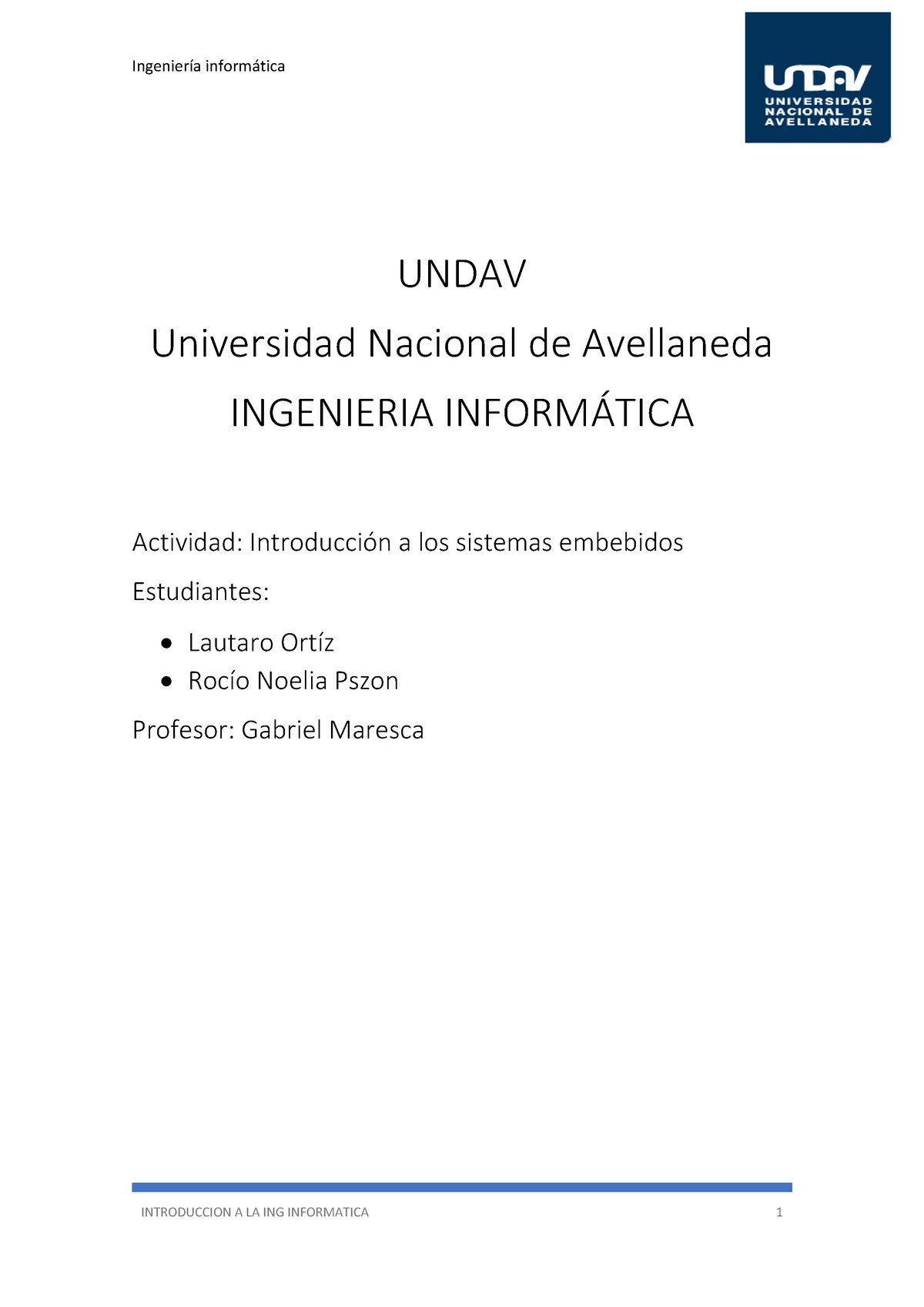 Introducción A Los Sistemas Embebidos Undav Universidad Nacional De Avellaneda Ingenieria