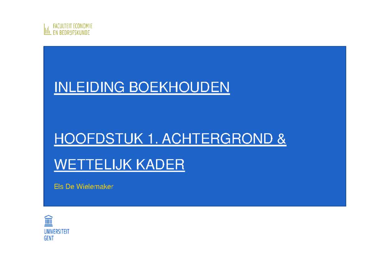 01.2223 H1 H2 H3Inleiding Boekhouden Les EDW - INLEIDING BOEKHOUDEN ...