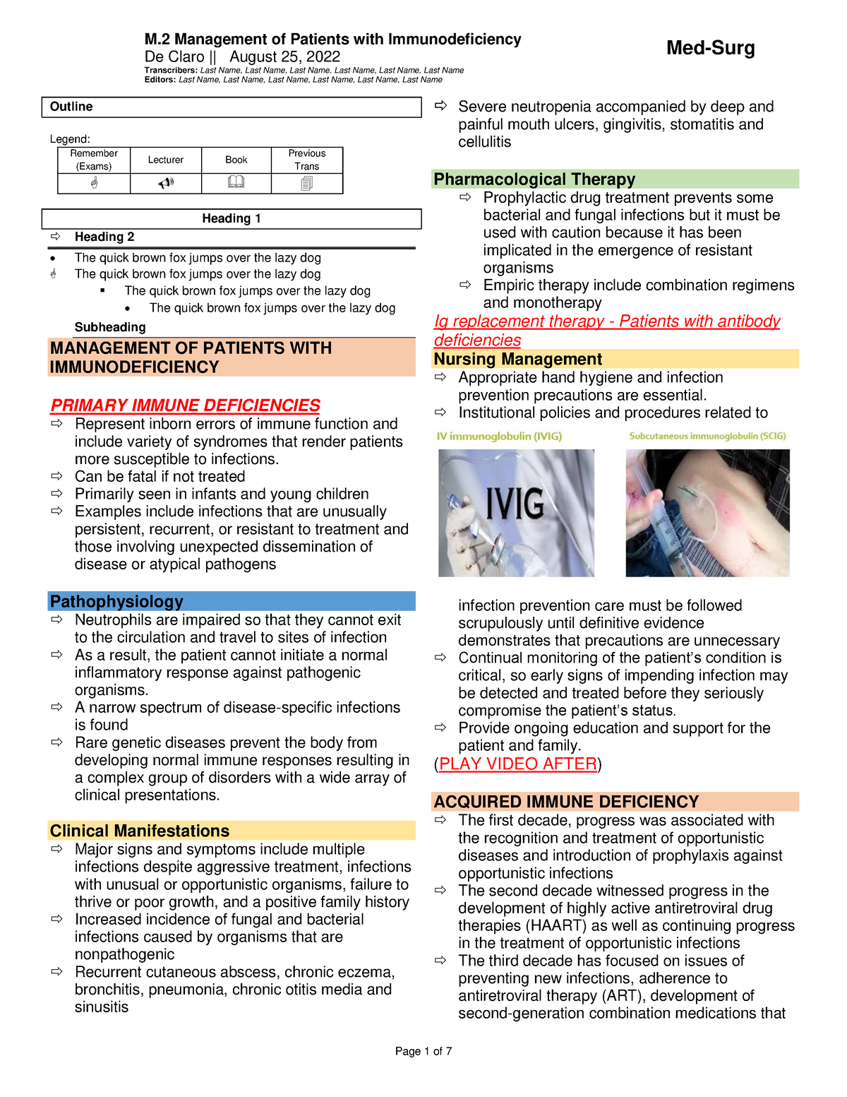 M.2 No.2 Management of Patients with Immunodeficiency - M. 2 Management ...