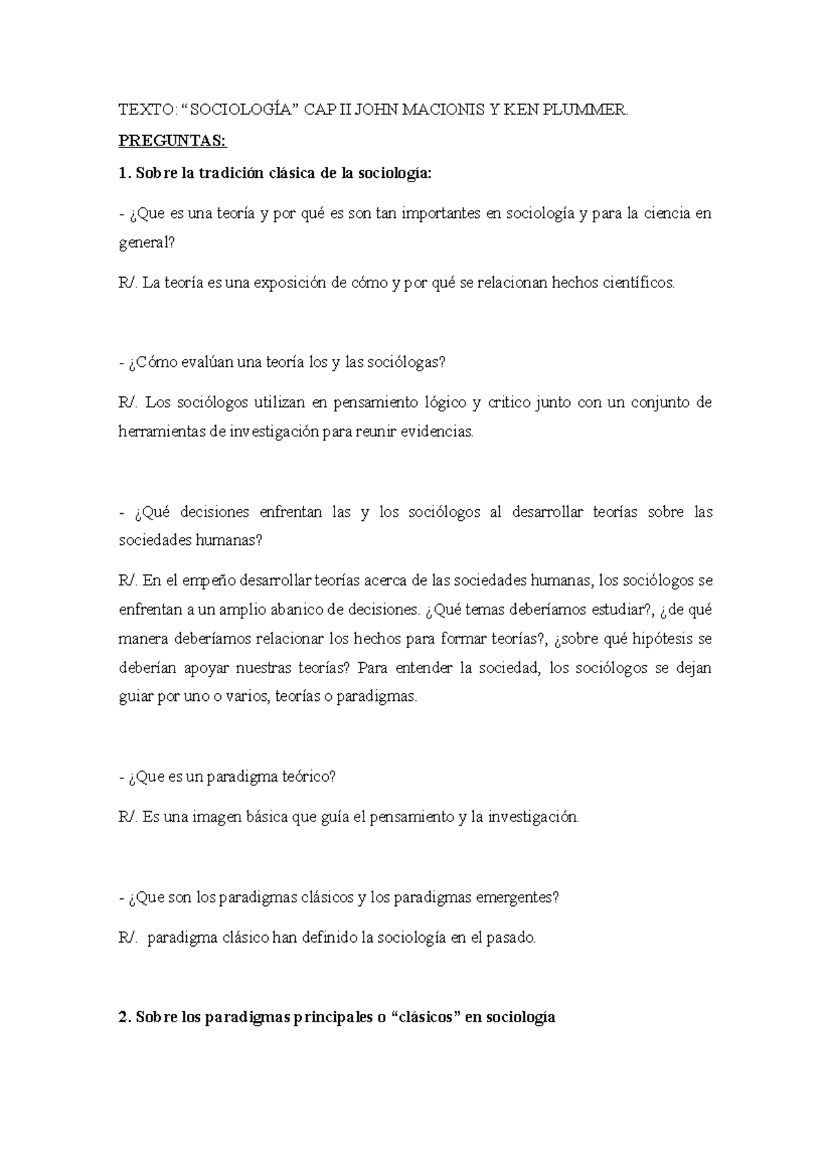 Texto - cuesitions - TEXTO: “SOCIOLOGÍA” CAP II JOHN MACIONIS Y KEN ...