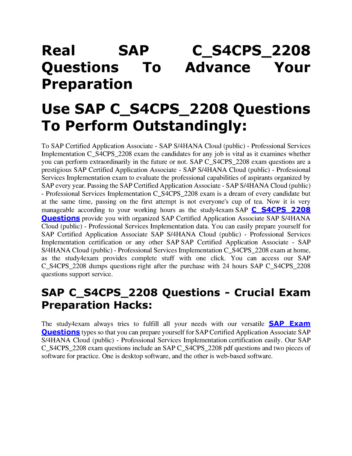 Real SAP C 2 - Real SAP C 2 - Real SAP C_S4CPS_ Questions To Advance Your  Preparation Use SAP - Sns-Brigh10