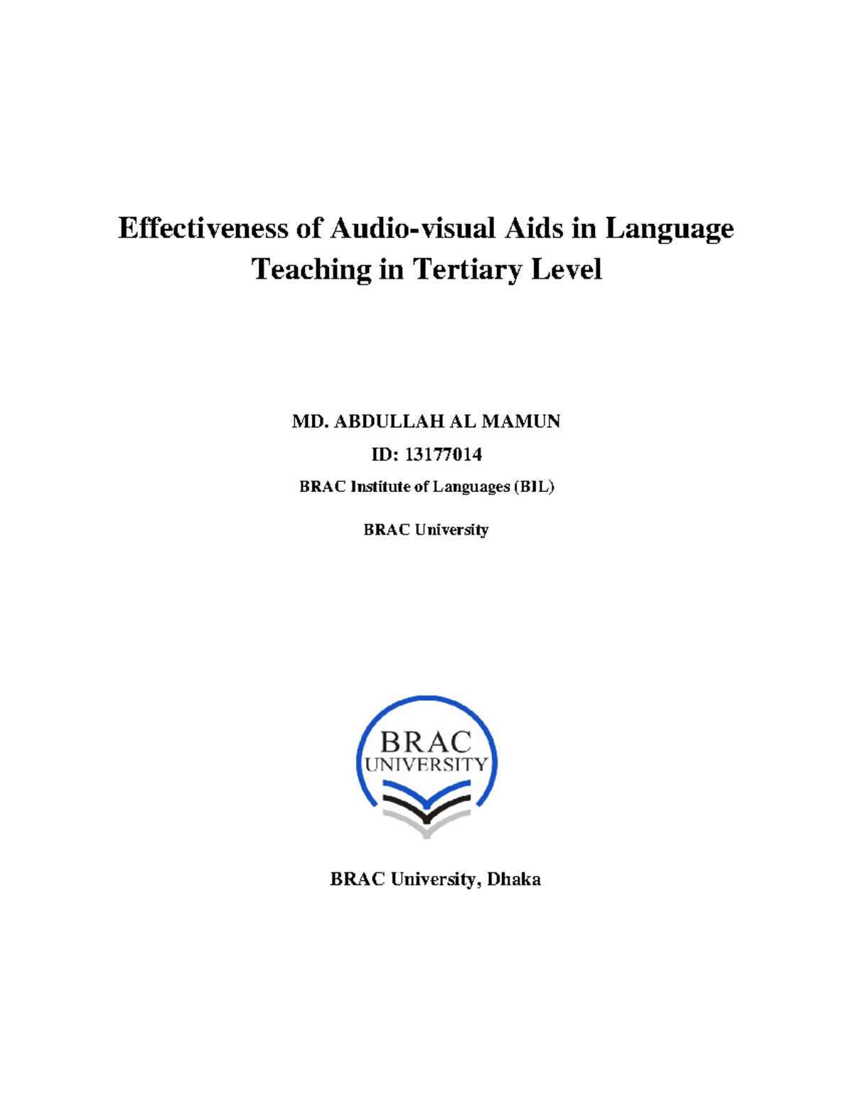 Effectiveness of Audiovisual Aids Bs education Partido College