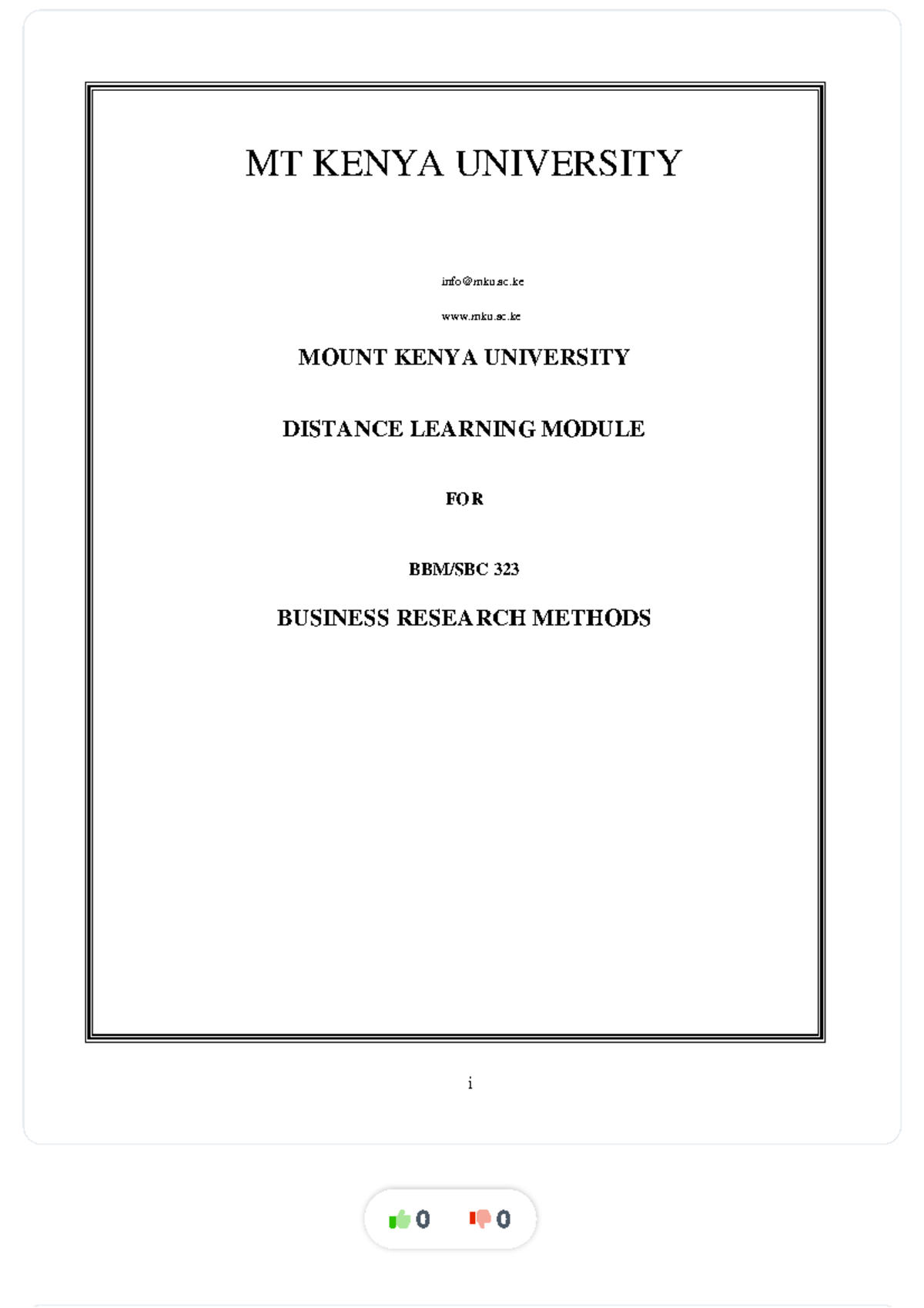 Bbcu001researchmethodology1 compress i MT KENYA UNIVERSITY info
