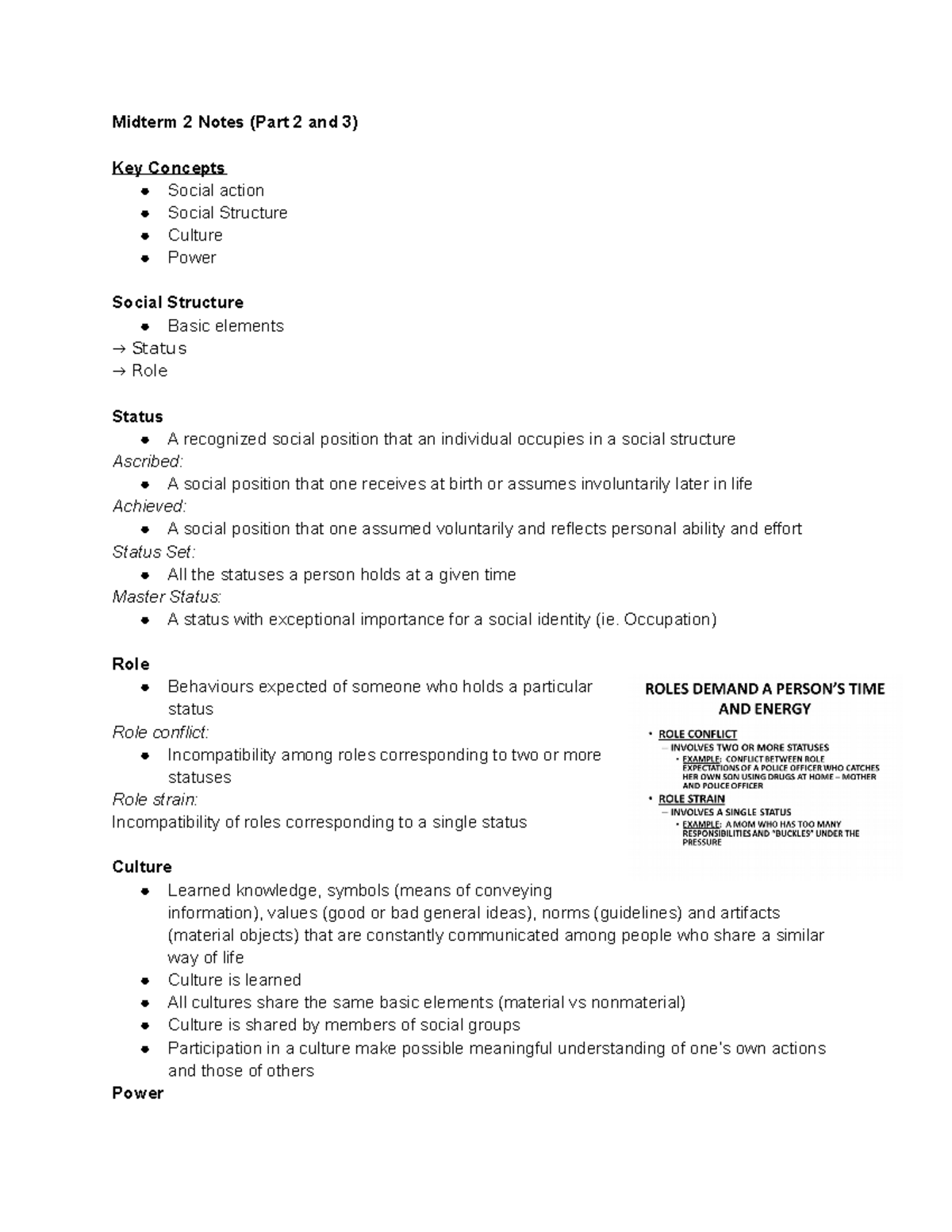 Midterm 2 Notes - Midterm 2 Notes (Part 2 and 3) Key Concepts Social ...