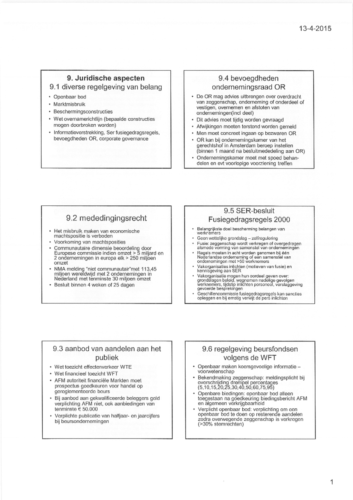 Samenvatting Bedrijf Te Koop H9 En 11 Juridisch En Fiscaal - 9 ...