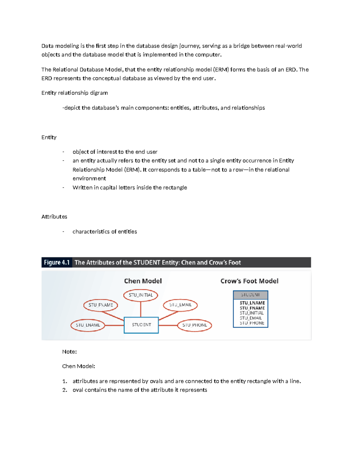 Chapter-4 - Lecture only - Data modeling is the first step in the ...